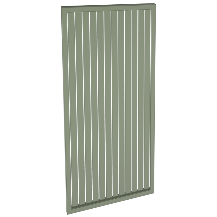 ProtectorAl 300-1000W X 1001-2000H Pale Eucalypt Aluminium Welded Slat Panel Vertical 9mm Gap