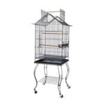 Bird Parrot Cage with Stand Cockatiel Amazon African Grey Caique Conure black