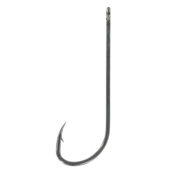 25 Pack of Size 1/0 Shogun T483 Black Long Shank Fishing Hooks - Chemically Sharpened