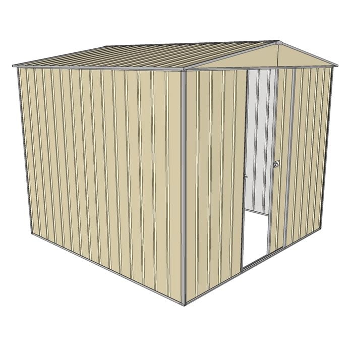 Build-a-Shed 2.3 x 2.3 x 2.3m Front Gable Single Sliding Door Shed - Cream