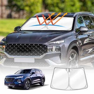Windshield Sun Shade for Hyundai Santa Fe 2018-2023 Blocks UV Rays Foldable Custom Wind Screen