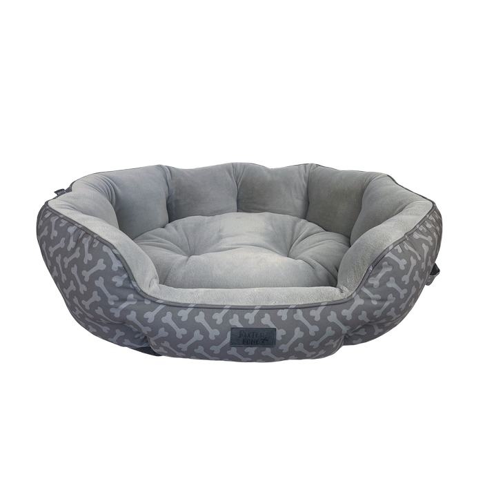 Baxter Bone Large Charcoal Novelty Bone Print Bed