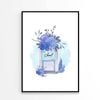 Purple Flowered Fashion Bottle   Print 100% Australian Made 60 x 90cm   (Poster)