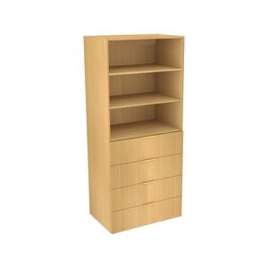 Lugna 2048 x 900 x 580mm Sand 2 Shelves and 4 Drawer Cabinet