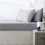 Park Avenue 500TC Queen Natural Cotton Fitted/Pillowcase Combo Set Silver