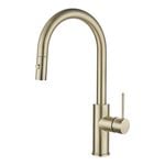 Mondella WELS 5 Star 6L/min 35mm Brushed Brass Resonance Side Lever Pull Down Sink Mixer