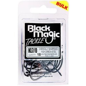 Black Magic KL Black Fishing Hook Large Bulk Pack 7/0