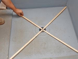 DIY Step Image - How to screed a shower base . Blob storage upload.