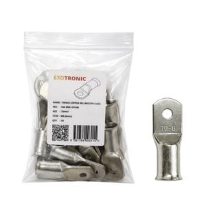 10 Pack of Exotronic 70mm² Copper Lug M6 | Bellmouth