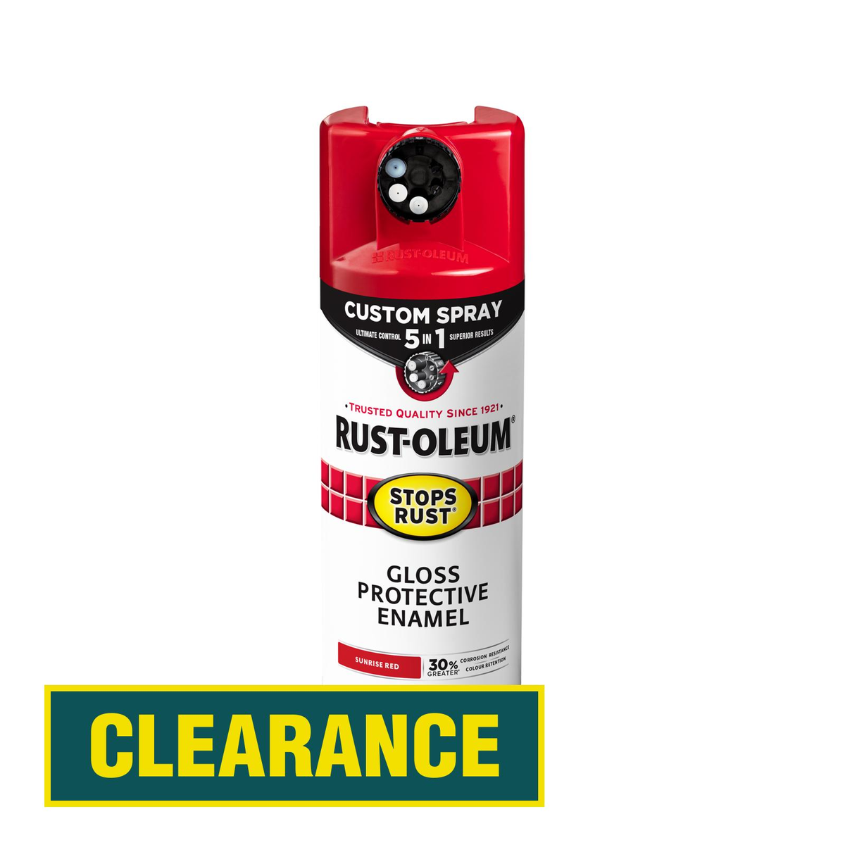 Rust-Oleum 340g Gloss Sunrise Red Stops Rust Custom Spray 5 In 1 Spray ...