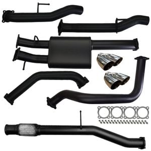 Chevrolet Silverado 1500 Exhaust 6.2L V8 Cat Back Single 3.5 to 3" Dual With Rear Straight Pipe Chrome Tips 409 Stainless Steel