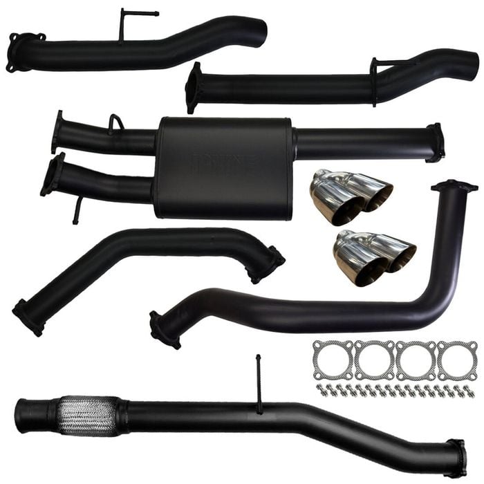Chevrolet Silverado 1500 Exhaust 6.2L V8 Cat Back Single 3.5 to 3" Dual With Rear Straight Pipe Chrome Tips 409 Stainless Steel