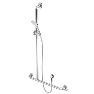 Caroma Care Chrome Support Shower Set with Inverted Rail ,