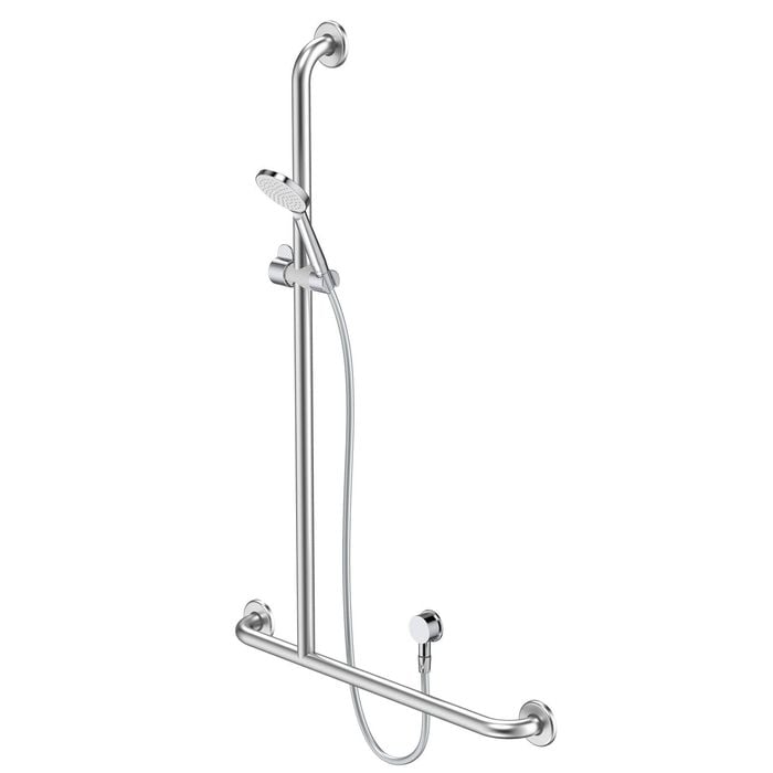 Caroma Care Chrome Support Shower Set with Inverted Rail ,