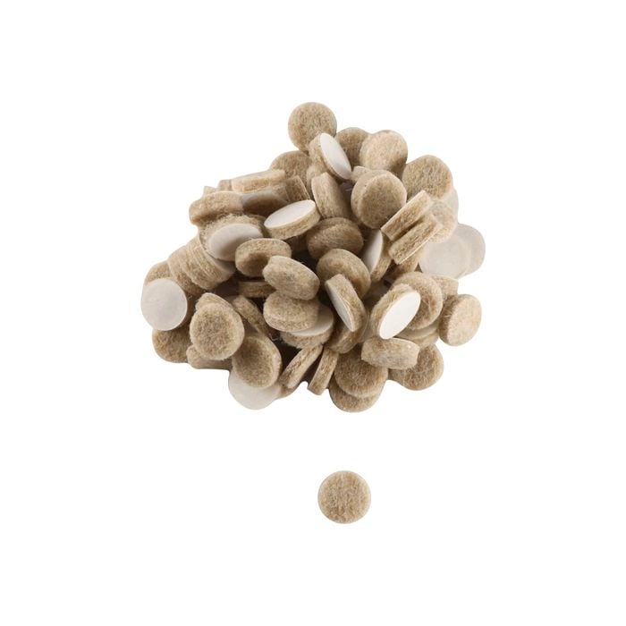 Felt Gard 10mm Beige Round Adhesive Felt Discs - 75 Pack