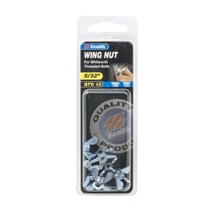 Zenith 5/32" Zinc Plated Wing Nuts - 10 Pack