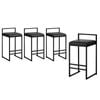 Oikiture 4x Bar Stools Counter High Chair Leather Black