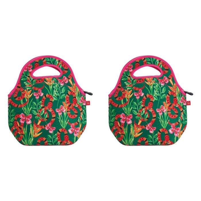 2PK Annabel Trends 30cm Neoprene Lunch Bag Food Storage - Jungle Snake