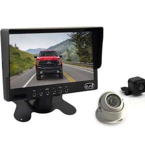 Elinz Caravan Two Camera 4PIN System 7" Monitor HD 12V/24V Reversing CCD Camera Kit - 7.0" | Wired Transmission | 4PIN System