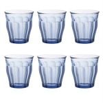 Duralex Picardie Drinking Glasses - 310ml Tumblers for Water, Juice - Blue - Pack of 6