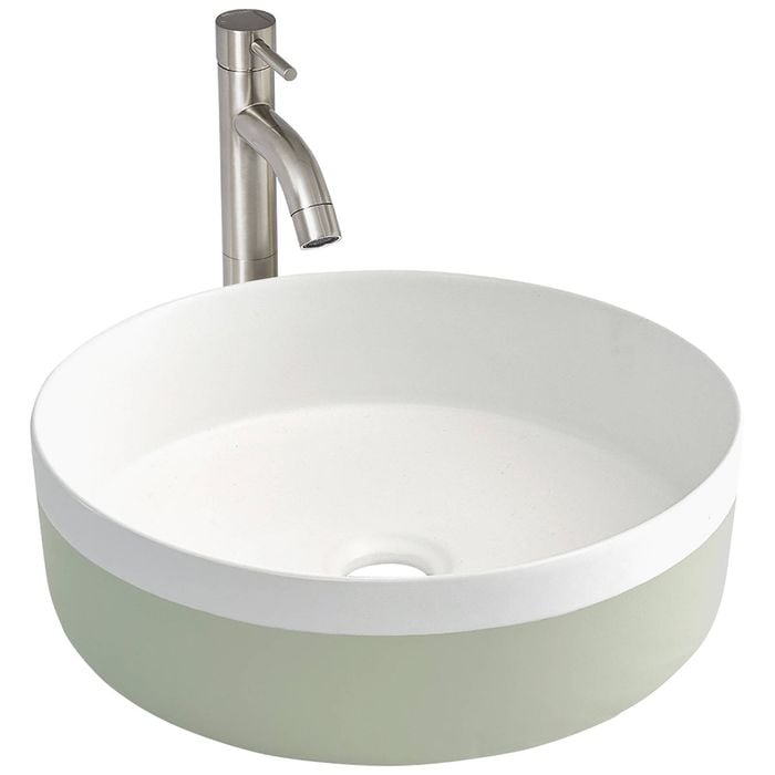 CIBO Sage Green White Bondi Round Basin