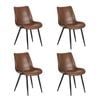 Oikiture Set Of 4 Dining Chairs Kitchen Accent Chairs Upholstered Pu Leather
