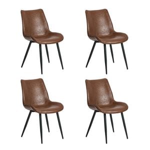 Oikiture Set Of 4 Dining Chairs Kitchen Accent Chairs Upholstered Pu Leather