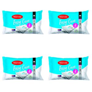 8pc Tontine Easy Care Medium Sleeping Comfort Support Soft Pillow White