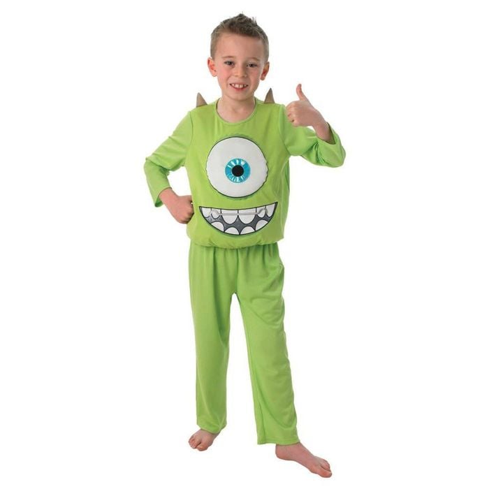 Disney Pixar Monsters Inc Mike Wazowski Kids Halloween Costume with Top and Pants – Green Colour, Small