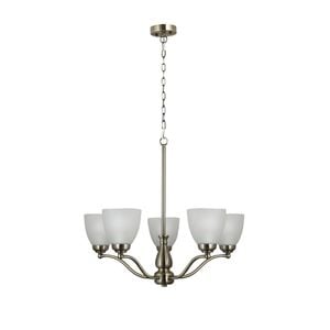 Oriel Lighting Rochester Traditional Glass Pendant Light Antique Brass 5lt