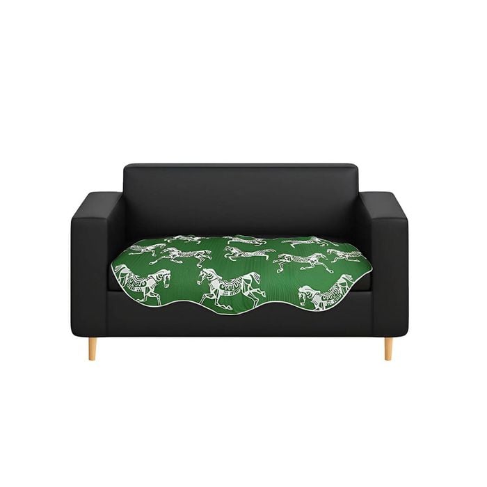 SOGA Two-Seater Green Horse Print 90x180cm Throw Blanket Sofa Cover