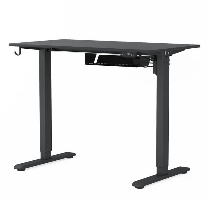Ufurniture Standing Desk Electric Height Adjustable Whole Piece Black Desktop and Black Frame 100cm