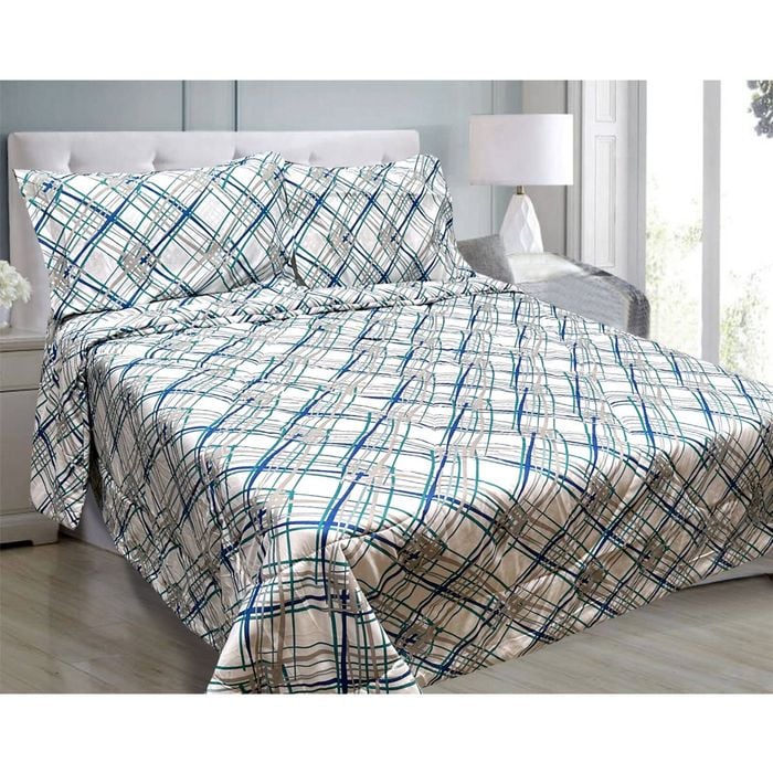 Hotel Living 3 Piece Light Weight Comforter Set Queen Oscar Crisscross