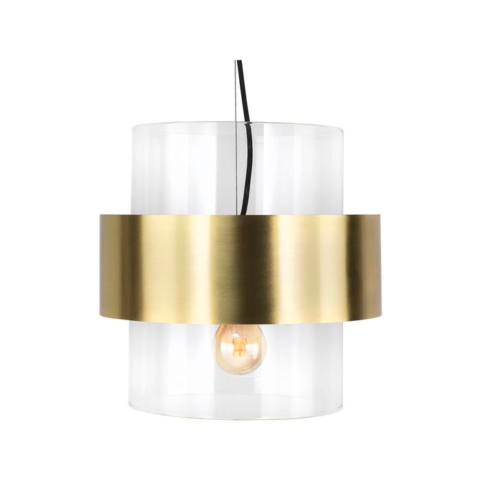 Brilliant 30cm Brass Lyric Glass and Metal DIY Pendant Light