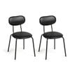 Advwin Dining Chairs Set of 2 Kitchen Chairs Reading Chair Cafe Chair Black