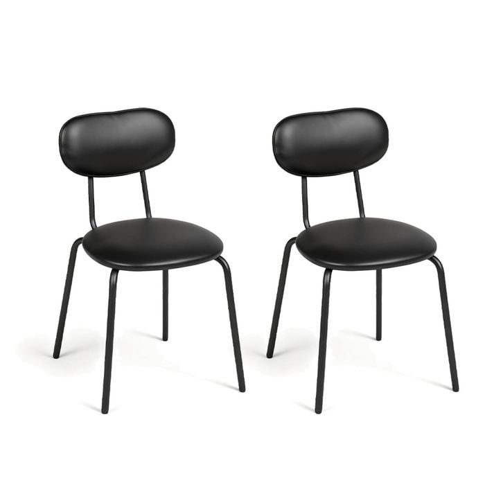 Advwin Dining Chairs Set of 2 Kitchen Chairs Reading Chair Cafe Chair Black