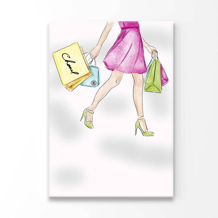 Luxury Green Heels Fashion Art Print 100% Australian Made 90x120cm (Stretched Canvas)