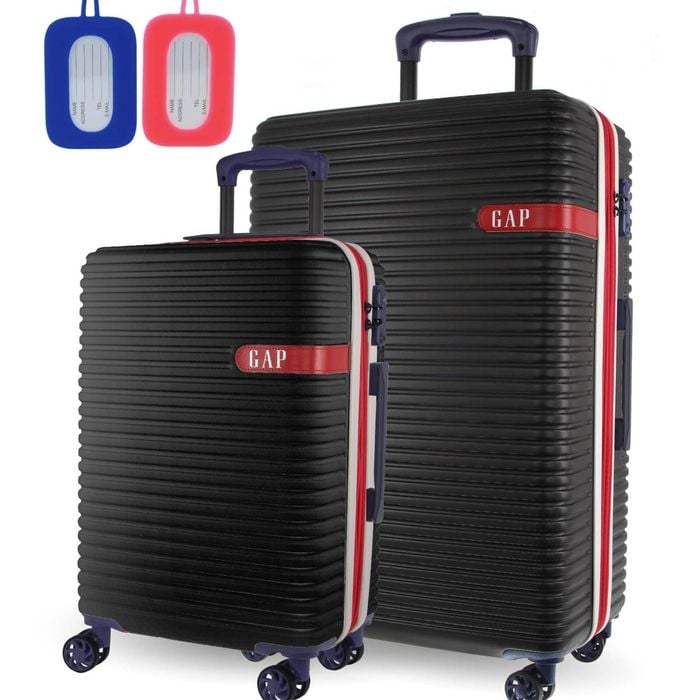 2pc Gap Hard-shell Suitcase Tsa Lock & Medium Cabin Luggage Set W/ Tag Black