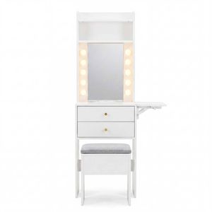 Levede  Dressing Table Stool Dressing Vanity Desk Mirror LED Charging Station