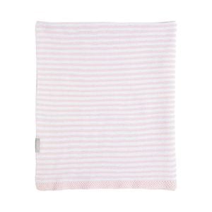 Living Textiles 100% Cotton Knit Stripe Blanket - Blush/white