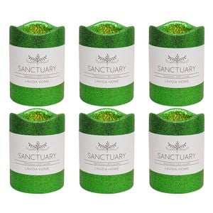 6PK LVD Flameless Candle Small Green Decorative Home/Lounge Decor