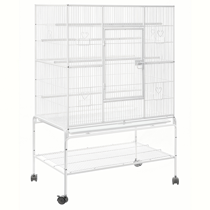 Yes4pets 158 Cm White Large Bird Cage Parrot Budgie Aviary With Stand