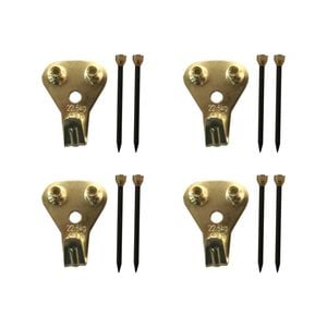 Everhang 25kg Brass Plated Heavy-Duty Picture Hanging Angle Drive - 4 Pack