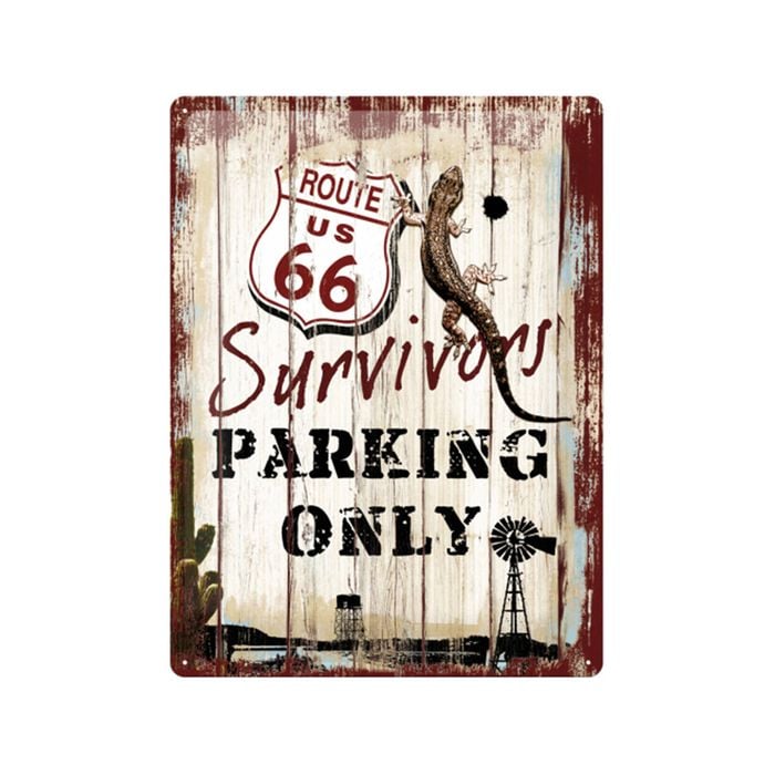 Nostalgic-art Survivors Parking 30x40cm Large Metal Tin Sign Plaque