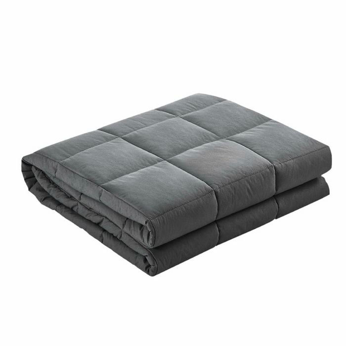Giselle Bedding 7KG Adult Charcoal Microfibre/Cotton Gravity Weighted Blanket