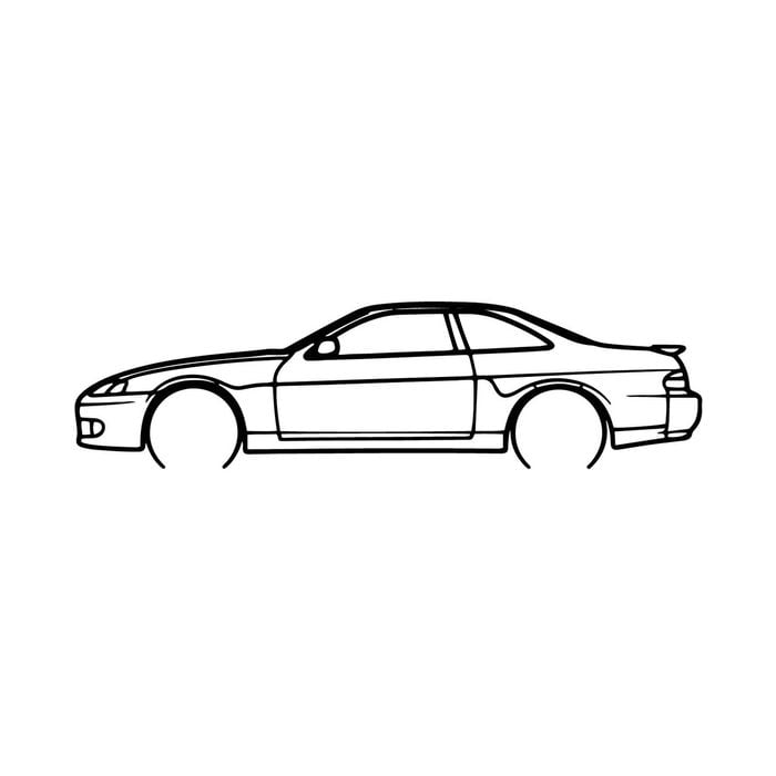Ignite Laser Toyota Soarer Silhouette Metal Wall Art Coated Black 23.6inch/60cm