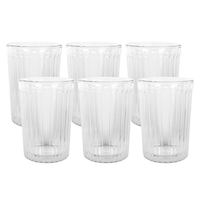 Avanti Rigato Double Wall 250ml Glass - Set Of 6