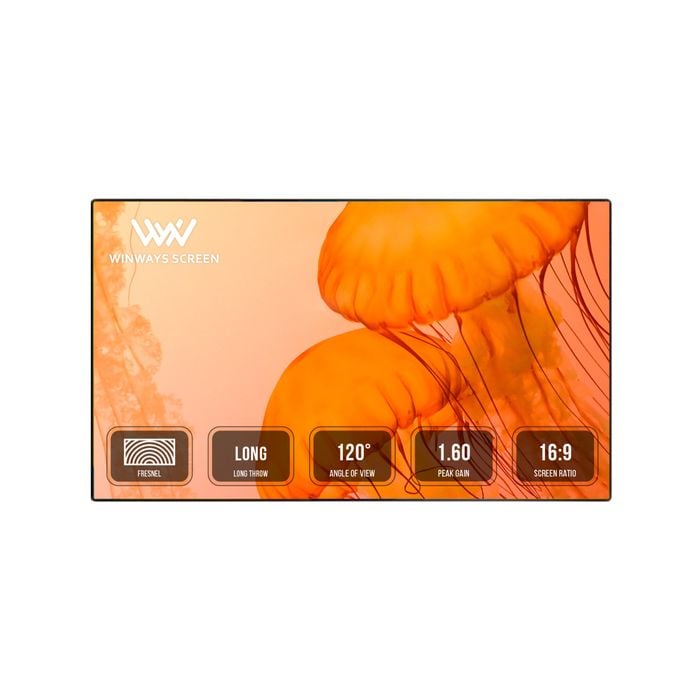Winways Medium Throw ALR 88'' Rollable Fresnel Screen