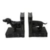 LVD 2pc Daschound Dog 30x15cm Bookend Resin Book Holder - Black