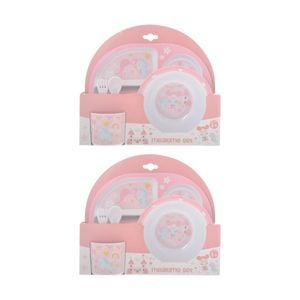 2pk Gibson Gifts Fairies Kids Meal Dinner Set Melamine Plate Bowl Cup Cutlery